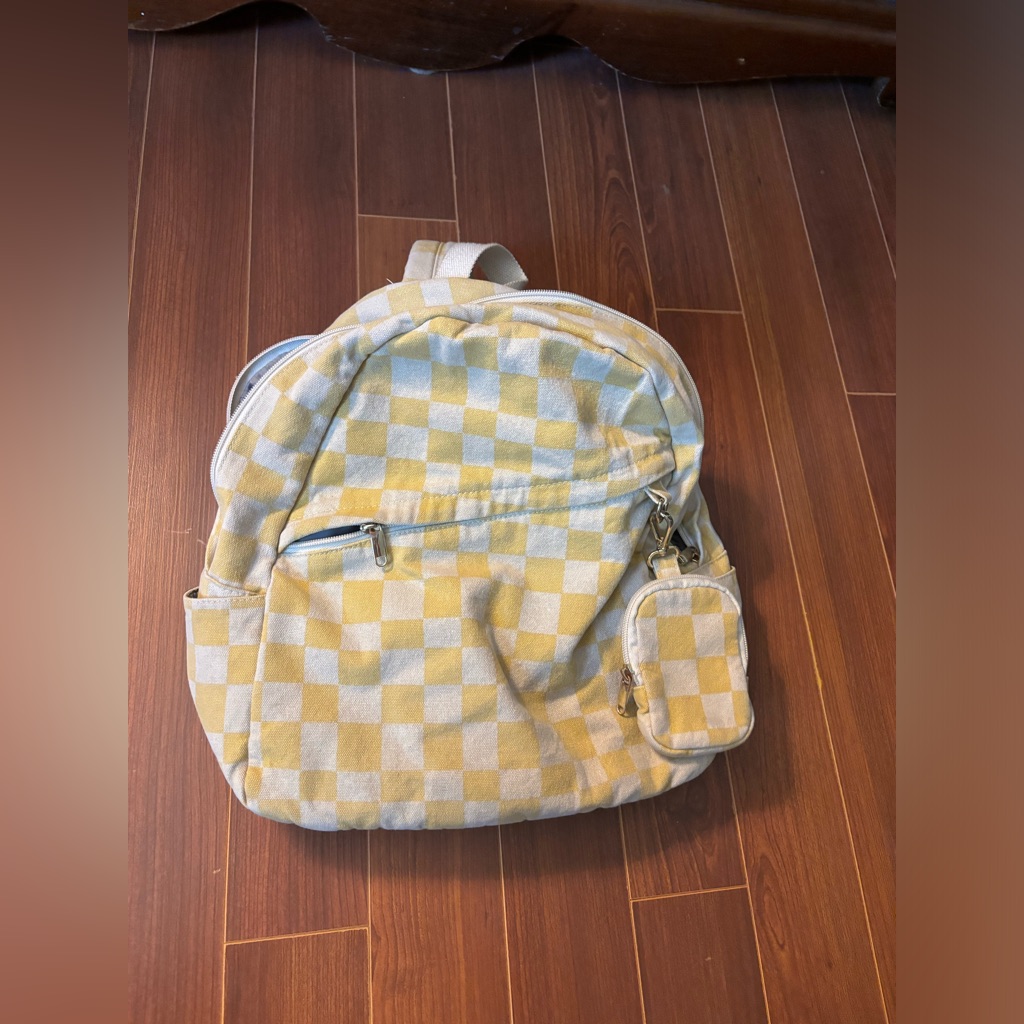 Yellow Checkered Backpack
